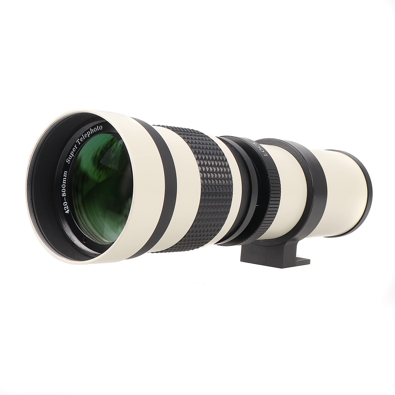 FOTGA 420-800mm f/8.3 Super Telephoto Lens for Canon EOS 7D 6D Mark II, 5D Mark IV, III, II 5D2 5D3 90D 80D 77D 70D 60D 750D 760D 800D 1200D 1300D 1500D DSLR Camera (White)