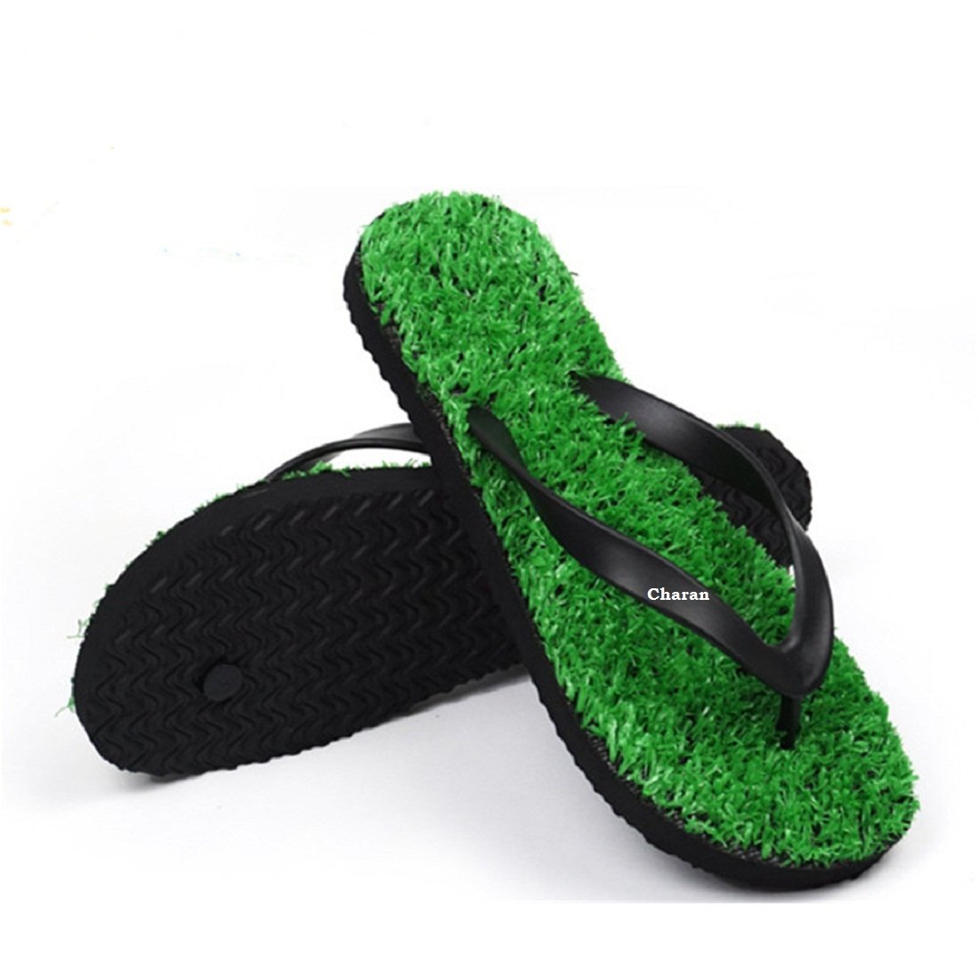 green grass slippers