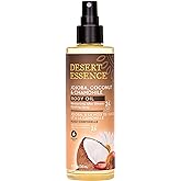 Desert Essence Jojoba, Coconut & Chamomile Body Oil Spray, 24-Hour Moisture After Shower Finishing Oil for Sensitive Skin, Fast-Absorbing Hydration, 8.28 fl oz