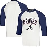 47 Brand MLB Men's Crescent Franklin Raglan Cream Arched Wordmark Primary Logo Baseball 3/4-Sleeve T-Shirt
