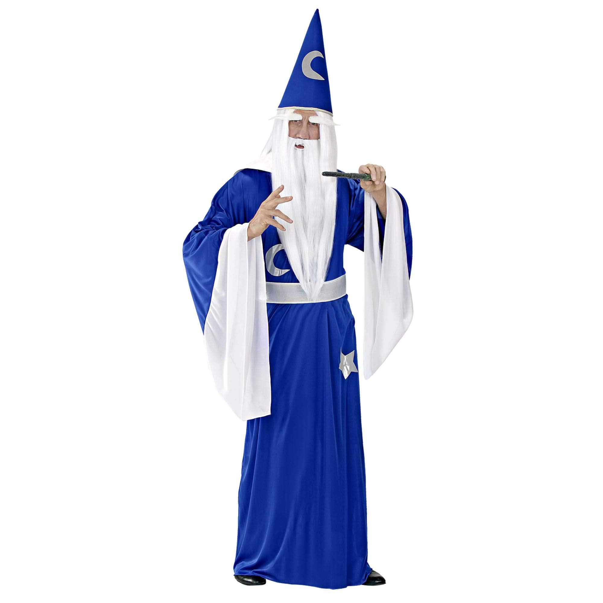 Widmann - Wizard Costume Tunic with Collar, Belt, Hat, Magician, Carnival, Theme Party