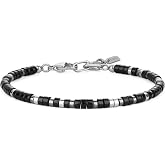 GAVU Black Stone Hematite Heishi Crystal Bracelet, Beaded Necklace for Men, Jewelry Set for Men