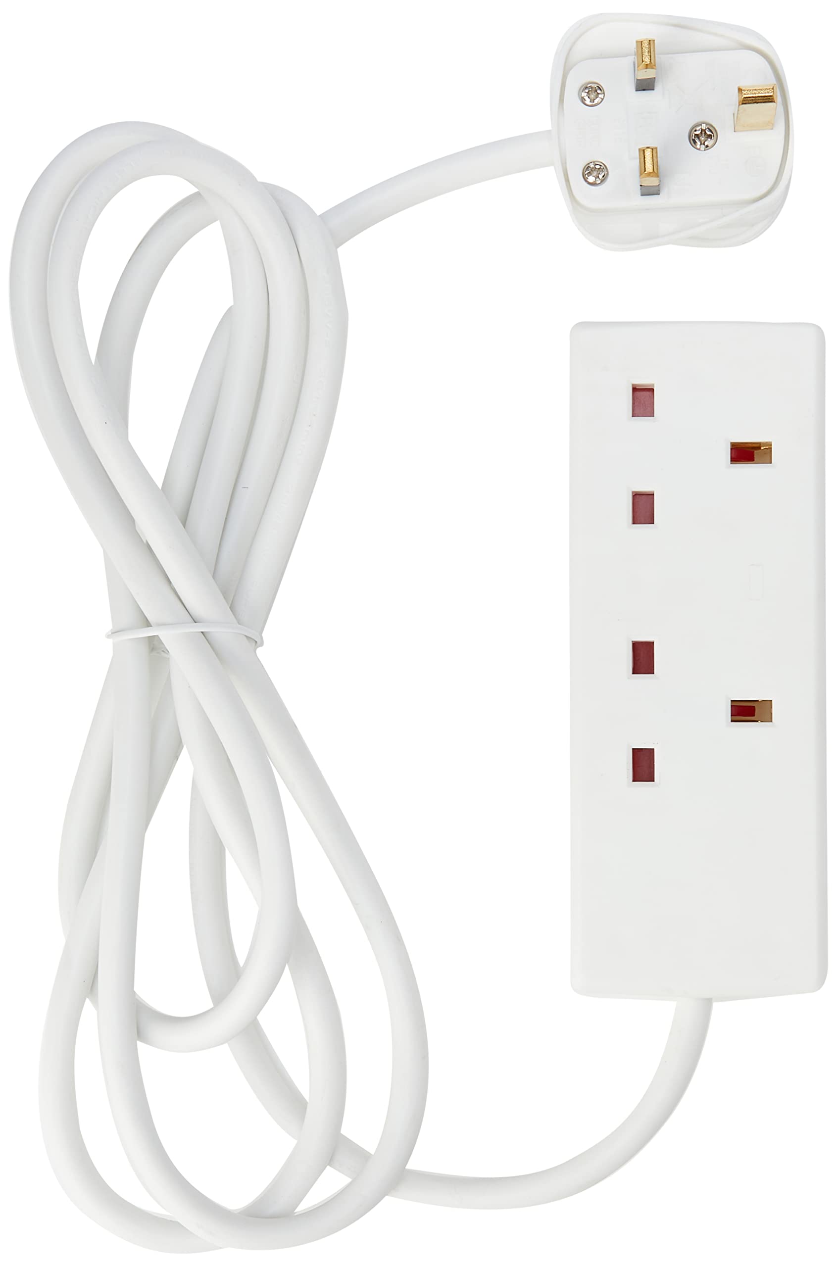 SMJ B2W2MP 2-Socket 13A Extension Lead with 2m Cable - White