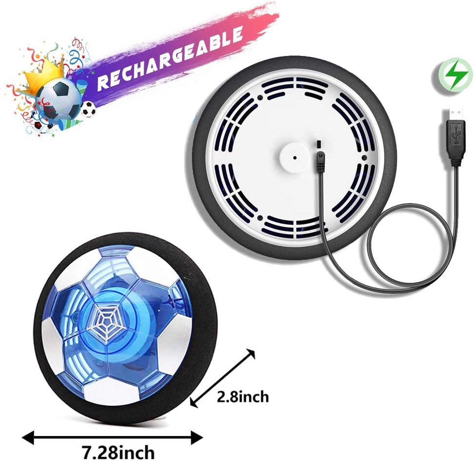 WenToyce Hover Soccer Ball, Kids Toys Air Soccer Rechargeable Indoor Soccer Toys for Boys-Girls-Toddler Floating Football with Light and Foam Bumper: Toys & Games