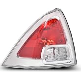 G-PLUS Tail Light Fit Ford Fusion(submodel:S/SE/SEL) 2006-2009,Left | Halogen Style,Rear Tail Brake Lamp,Replace FO2818123C 6E5Z13405B,Clear &amp; Red Lens,Driver Side