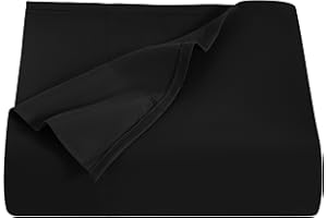 NTBAY Queen Flat Sheet Only - Brushed Microfiber Flat Sheet - Soft, Wrinkle-Free, Fade-Resistant, Stain-Resistant, Top Sheet, Hotel Quality Flat Bed Sheet, Black