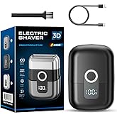 Mini Triple Foil Shaver for Men: Electric Razor|Ergonomic Grip|IPX7 Waterproof|120min Runtime|Fast USB-C Charge|Perfect Gift for Travel Business Trip