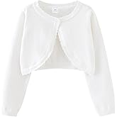 Girls Long Sleeve Bolero Cardigan Kids Cropped Shrug Knit Sweaters 1-14 Years