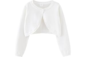 HAHANICE Girls Long Sleeve Bolero Cardigan Kids Cropped Shrug Knit Sweaters 1-14 Years