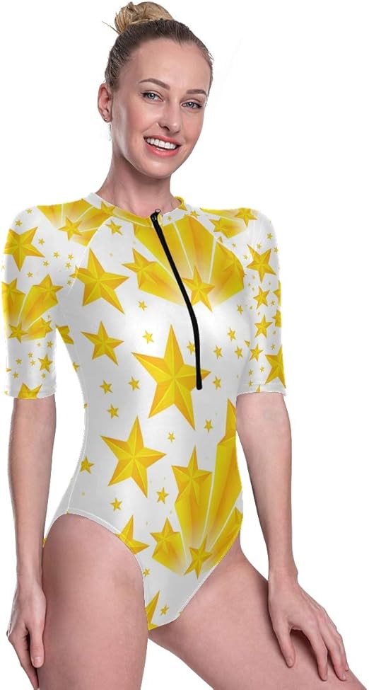 yellow long sleeve swimsuit