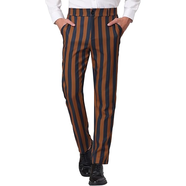 Mens Striped Drainpipe Skinny Mod Pants Vintage Red Black (30" Waist x 33"  Leg) at Amazon Men's Clothing store