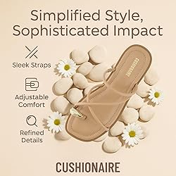 CUSHIONAIRE Venue Women’s Strappy Toe-Loop Slide