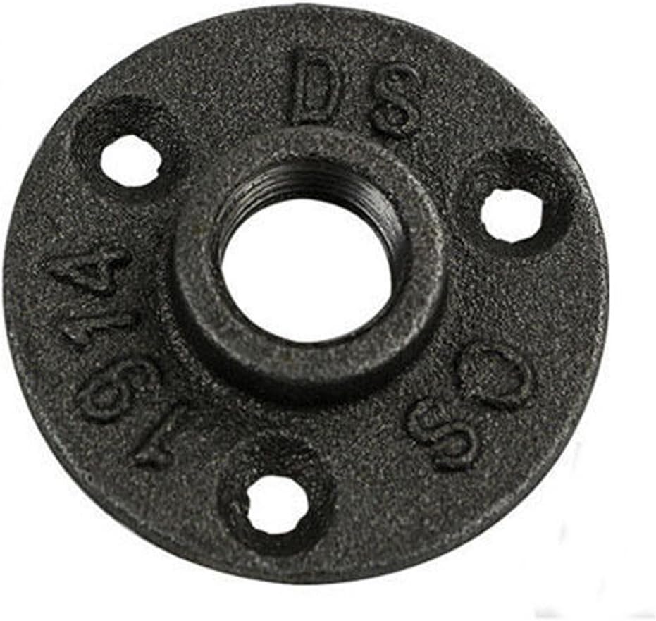REACHYEA 3/4" Thread BSP Malleable Iron Pipe Fittings Wall Mount Floor Vintage 3 Hole Flange Piece Hardware Tools 4 piece