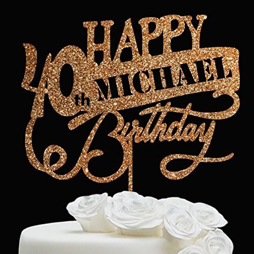 Birthday Cake Topper Anniversary - Custom Cake Topper - Personalized Birthday Cake Topper - Age Cake Topper - Customize Topper Birthday