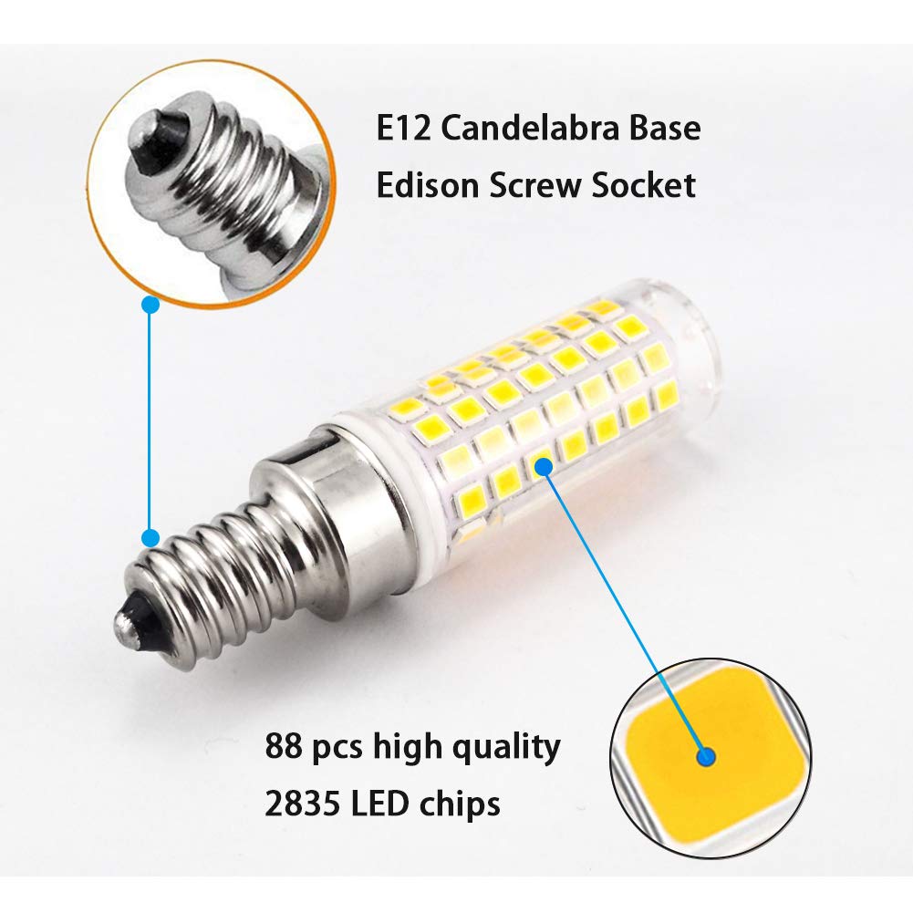 E12 LED Bulb Dimmable Candelabra Light Bulbs 7W Equivalent ...