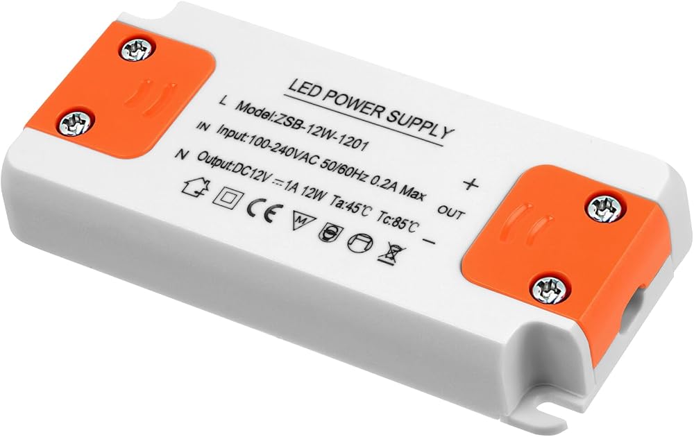 AXFEE LED Driver 12W 12V 1A Transformer 100-240V AC to DC Constant Voltage