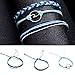 CHoppyWAVE Bracelets 3Pcs/Set Multi-Layer Women Rope Boho Beach Anklet Handmade Sea Wave Bracelet - Blue