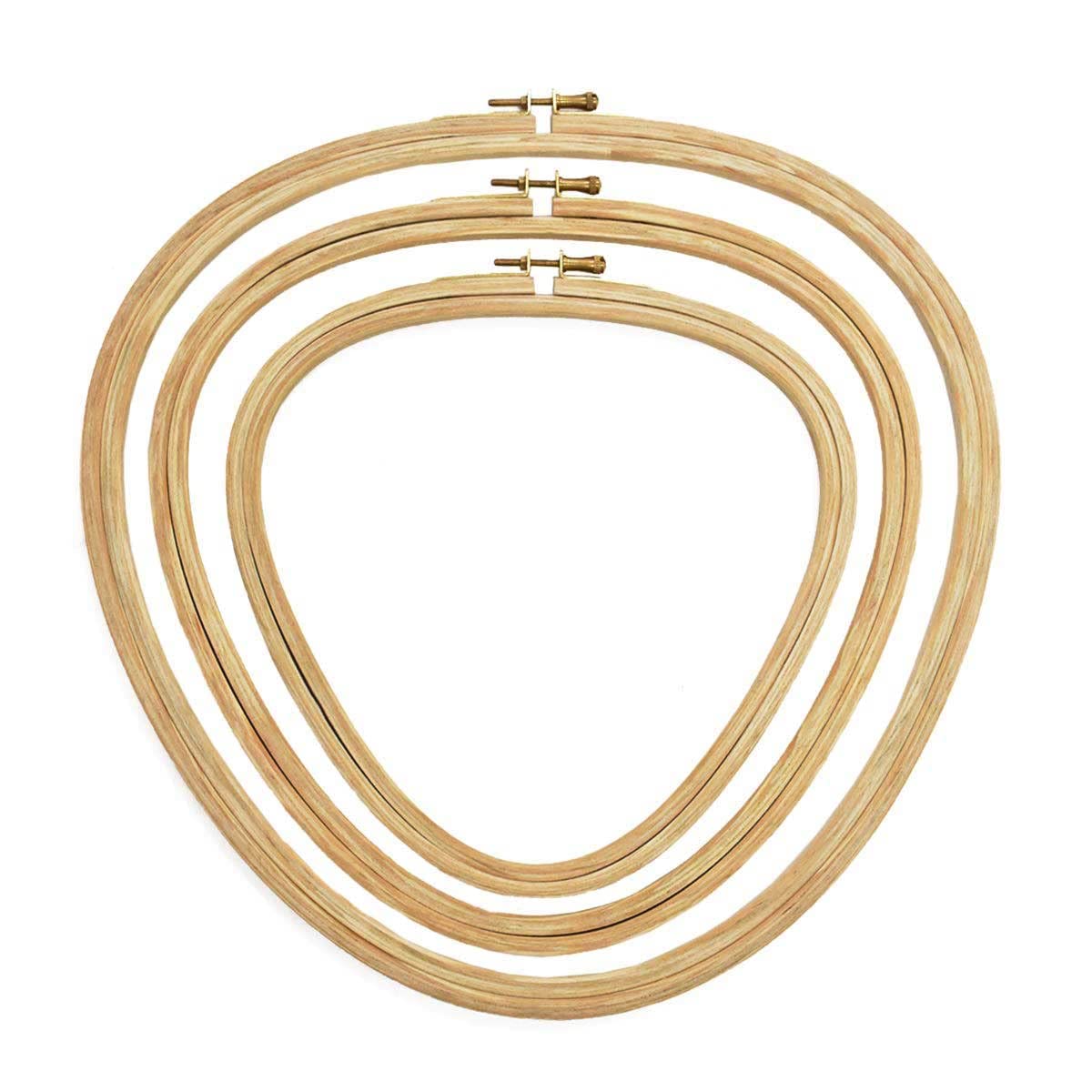 AARNAV Triangle Shape Wooden Cross Stitch | Triangle Embroidery Hoop | Triangle Ring Frames | DIY Craft Sewing Triangle Shape Hoop | Sizes from 8" to 12" | Select Your Size (10 Inch Triangle Hoop)