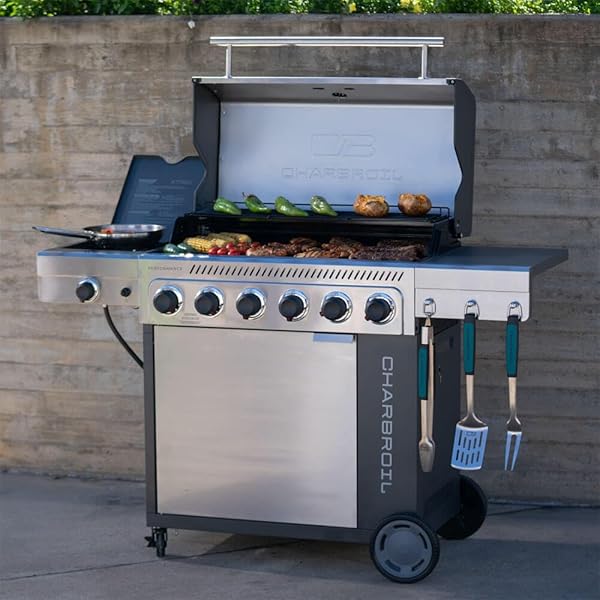 CHAR-BROIL 463286125 PERFORMANCE SERIES FLAVORMAX 6-BURNER GAS GRILL – STAINLESS