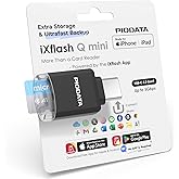Piodata MFi USB-C Micro SD Card Reader for iPhone, iPad &amp; Android Black | Works with or without the free app. Auto backup, 4K/1080p iPhone direct recording, media playback, USB 3.2 and 2TB support