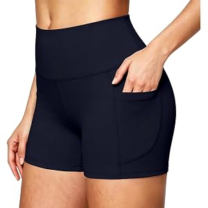 Gumipy Yoga Shorts for Women with Pockets Sports Gym Workout Running Biker Shorts High Waisted Tummy Control Short Leggings