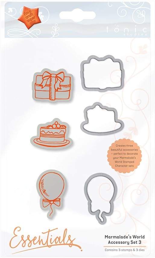 Tonic Studios 1351e Stamp Set Marmalades World Accessory 3 Metal / Rubber Grey 19 x 12.5 x 0.5 cm