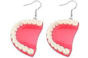 BAUNA Dental Teeth Earrings Funny 3D Tooth Model Medical Hygienist Dentist Gift for Dental Assistant