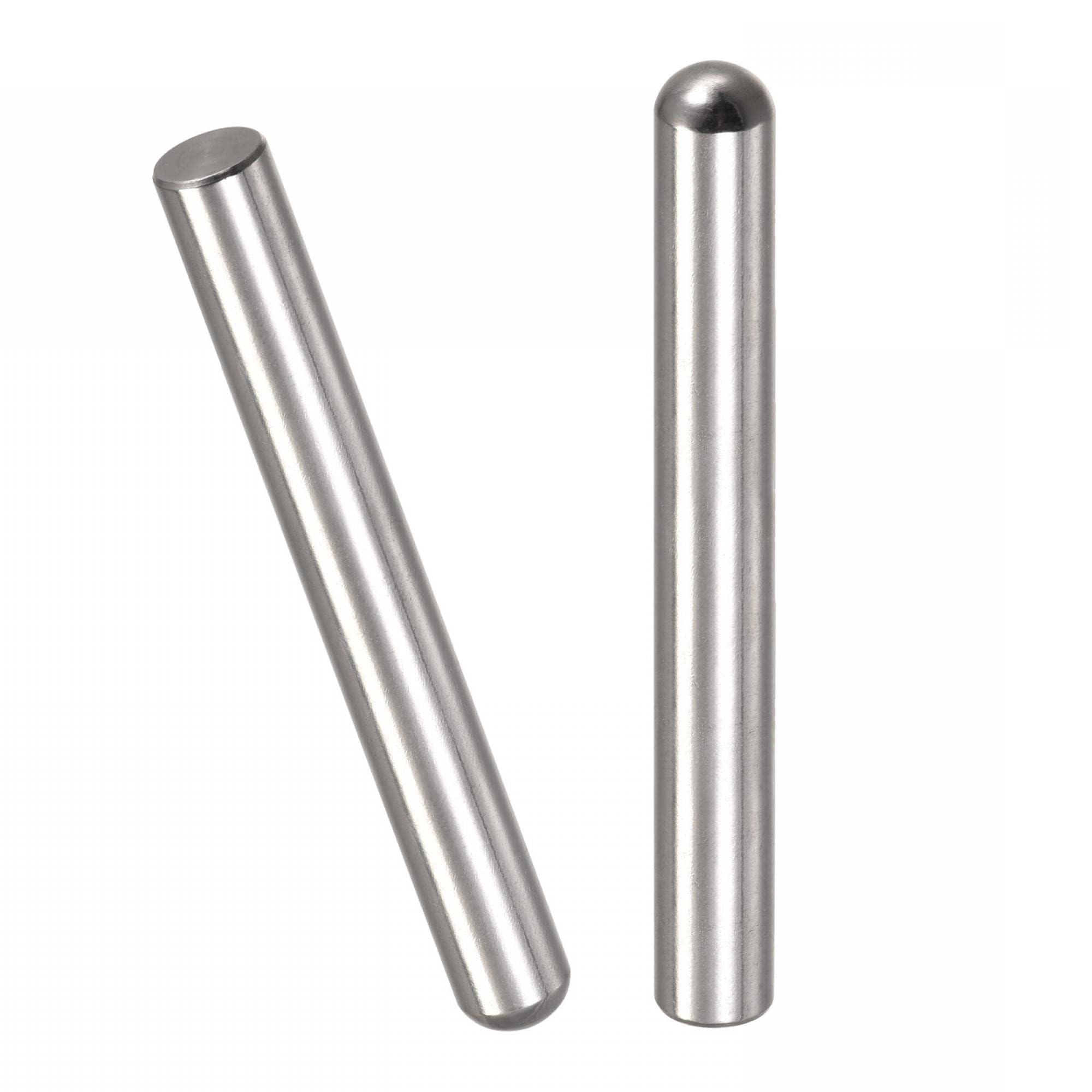 Unifizz 2Pcs 10 x 100mm Dowel Pin 304 Stainless Steel Round Head Flat Chamfered End Bunk Bed Pins Shelf Pegs Support Shelves Fasten Elements