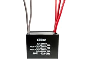 YukiHalu Ceiling Fan Capacitor CBB61 5+5+5uf 5 Wire 250V Compatible with New Harbor Breeze Hunter and Others