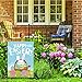 PTFNY Happy Easter Day Garden House Flags Double Sided 12 x 18 Inch Easter Yard Flag Bunny Rabbit Cute Egg Decorative Outdoor Yard & Home Decorations