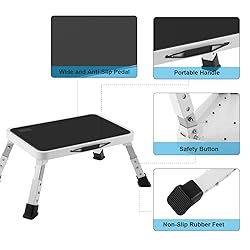 Jocauto Folding Step Stool, Height-Adjustable Step