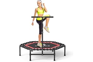 CLORIS 45'' Rebounder Trampoline for Adults - Max Load 450lbs, Trampoline with Adjustable Foam Handle Indoor/Outdoor Fitness Body Exercise