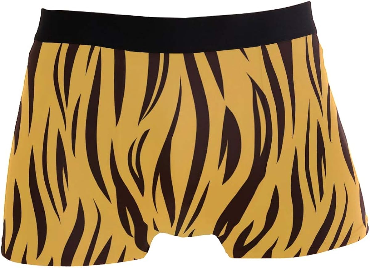 Stripe Tiger Pattern Men's Underwear Boxer Briefs Comfortable Soft