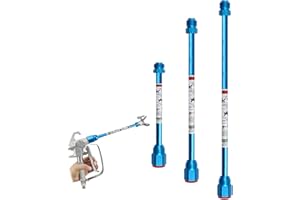 ZHUITU Airless Paint Sprayer Spray Gun Tip Extension Pole Rod 3 Pack Airless Sprayer Gun Spray Painting Wand 8inch 11.8inch 20inch