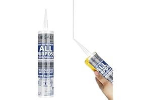 AIBGALE White Silicone Sealant Waterproof, All-Purpose 100% Silicone Caulk, Adhesive Caulking Sealant Tool for Indoor & Outdoor Windows, Aquarium, Bathtub Auto Leak Seal, 10.1 oz Cartridge, 1 Pack (1)