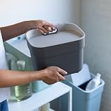Curver 5L Recycled Lift Top Bin Dark Grey with Light Grey Lid view 3