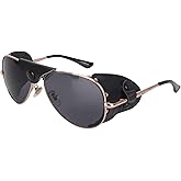OSSAT Polarized sunglasses with side shields cowhide wind proof sunshade Classic Mountain Fishing eyewear