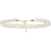 Linkidea Waist Belt for Women, 28.7-44.8 Inch Adjustable White Faux Pearl Waist Belt, Body Decorate for Dresses, Party, Casual Wear, Fashion Jewelry Accessory