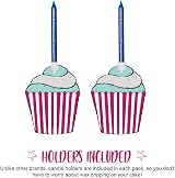 Anniversary House Navy Glitter Birthday Candles 12 with Holders 7.5cm view 5