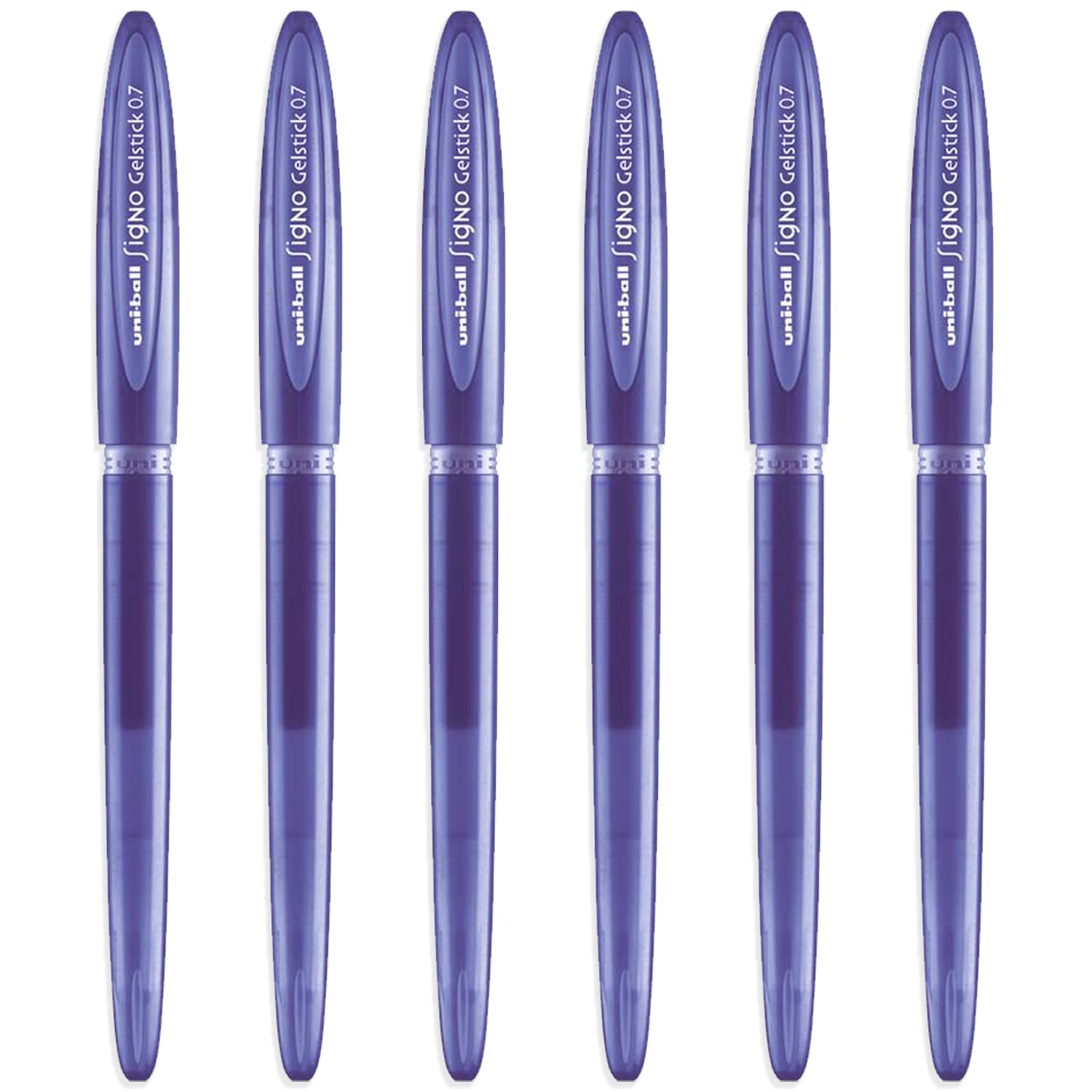 uni-ball Signo UM-170 Gelstick Gel Rollerball Pen - 0.7mm Tip - Violet Ink - Pack of 6