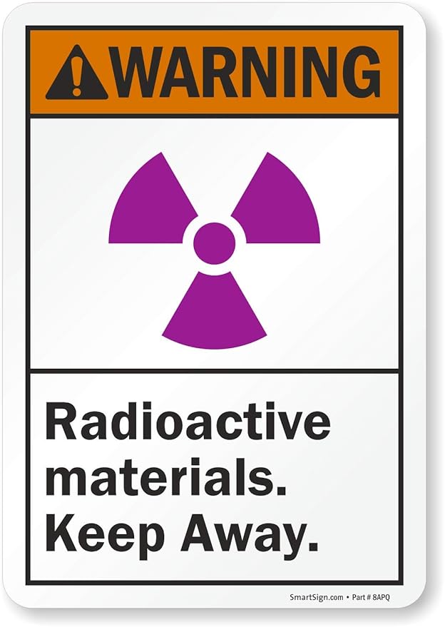 SmartSign "Warning Radioactive Materials, Keep Away" Label 7" x 10