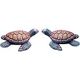 Kelfendeko Mini Turtles 2 Pack Mini Resin Turtles Tiny Turtle Figurines Small Sea Turtle Garden Outdoor Pond Decor Tank Decorations Little Animals Ornament Statue Women Easter Gift Brown