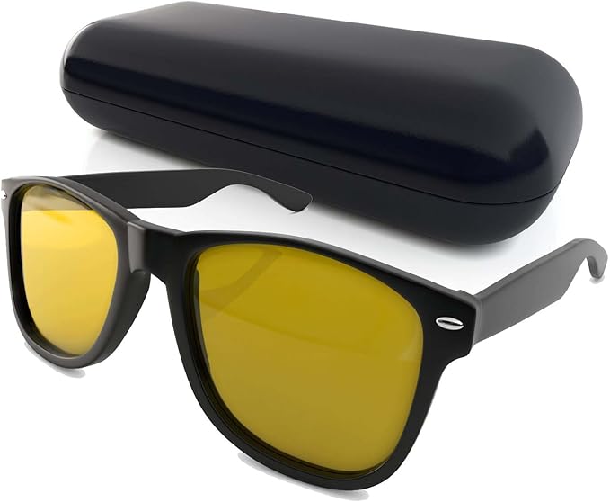Wayfarer Sunglasses and Yellow Tinted Computer Glasses Eye Strain