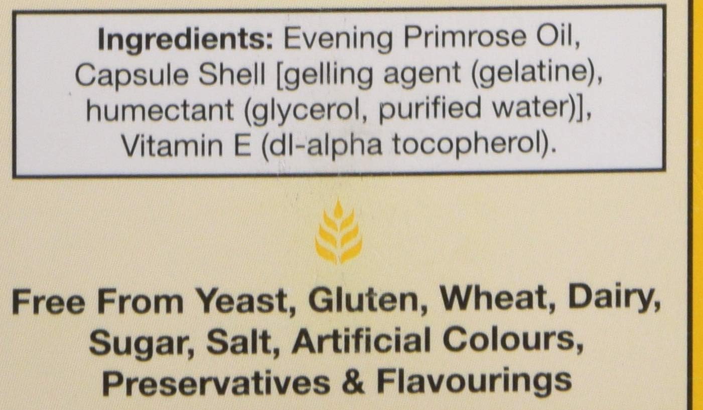 HealthAid Evening Primrose Oil 500mg 30 Capsules, White, 1 count (Pack of 30) - Image 3