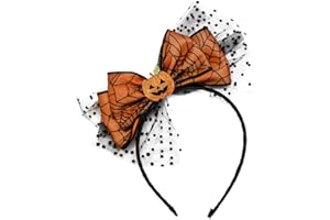 BELSITA Halloween Headbands Pumpkin Bow Design Hair Bands Happy Halloween Party Hair Accessories for Kids Women Cute Pumpkin Mesh Headwear Hair Hoop for Fall Hair Decorations