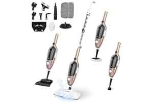 MXNSEWR Steam Mop - All-in-one Powerful Handheld Steam Cleaner Detachable Floor Steamer with 11 Accessories, MultiPurpose Steamer for Hardwood Floors, Clothes,Windows,Tiles,Carpet, Whole Home Use, Rose Gold