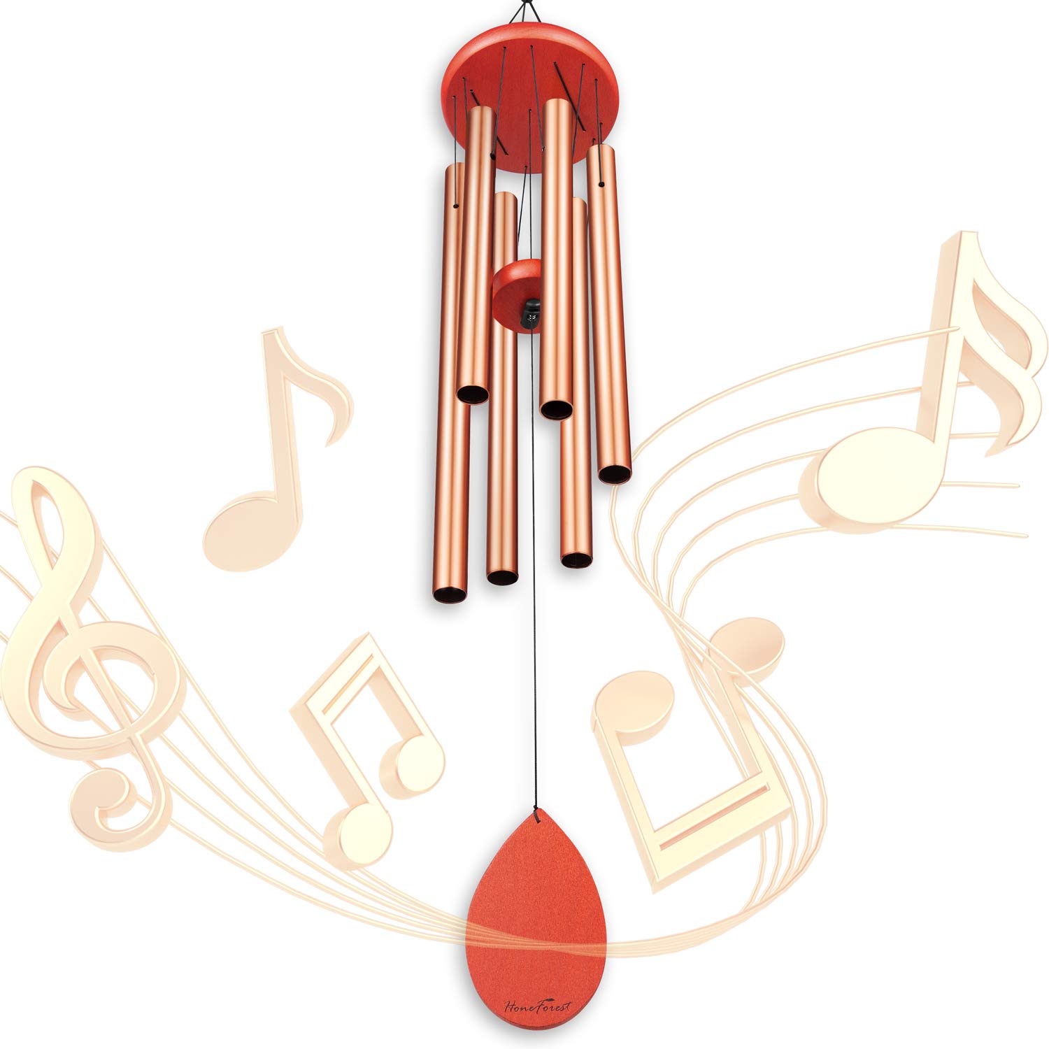 HoneForest Wind Chimes, 30 inches Soothing Rich Lasting Tones and Solidly Constructed Medium-Metal-Wind-Chimes-Outdoor, Decor for Yard Patio Garden