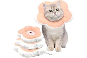 KREYFER Adjustable Petal Cat Cone Collar Soft, Cute Waterproof Elizabethan Recovery Collar for Kittens and Small Dogs, Anti-Bite Lick Wound Healing Protective Neck Cone After Surgery Collar for Small Pets