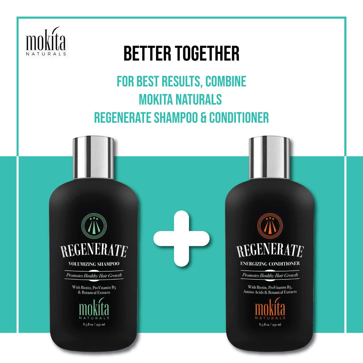 Mokita Naturals Biotin Hair Volumizing Thickening Shampoo, Thinning and Fine Hair, Regrowth Thickening Products for Men Women, Sulfate Free and Vegan Friendly, 8.5 Ounces: Beauty