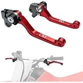 Upgraded CRF125F 125FB Brake Clutch Lever Set 2014-2026, CNC Foldable | Adjustable Reach Design | Smooth Brake &amp; Clutch Control | Impact-Resistant Pivot Protection | Durable Aluminum Build,Red